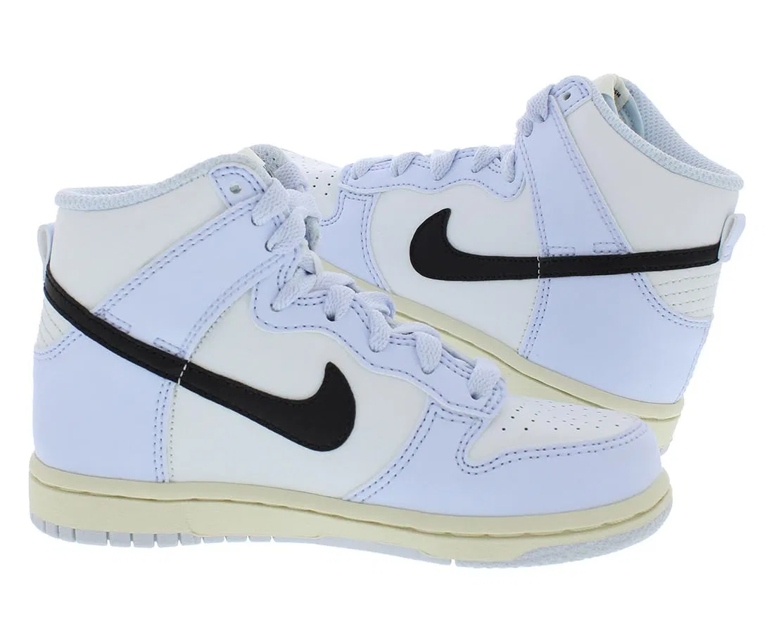 Детские кроссовки для мальчиков Nike Big Kid's Dunk Hi, Summit White Soccer Grey White — фото 4