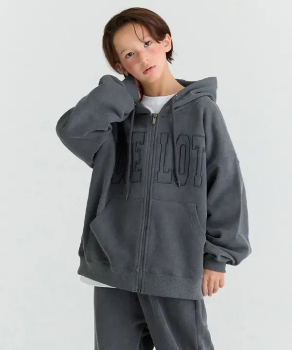 Толстовка на флисе с вышивкой, Pig Stitch, Ocelot Junior, угольный — фото 3