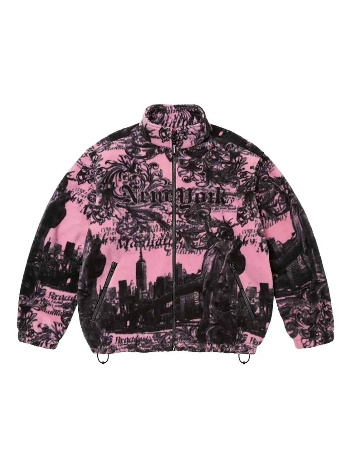 Supreme Бомбер из флиса розовый