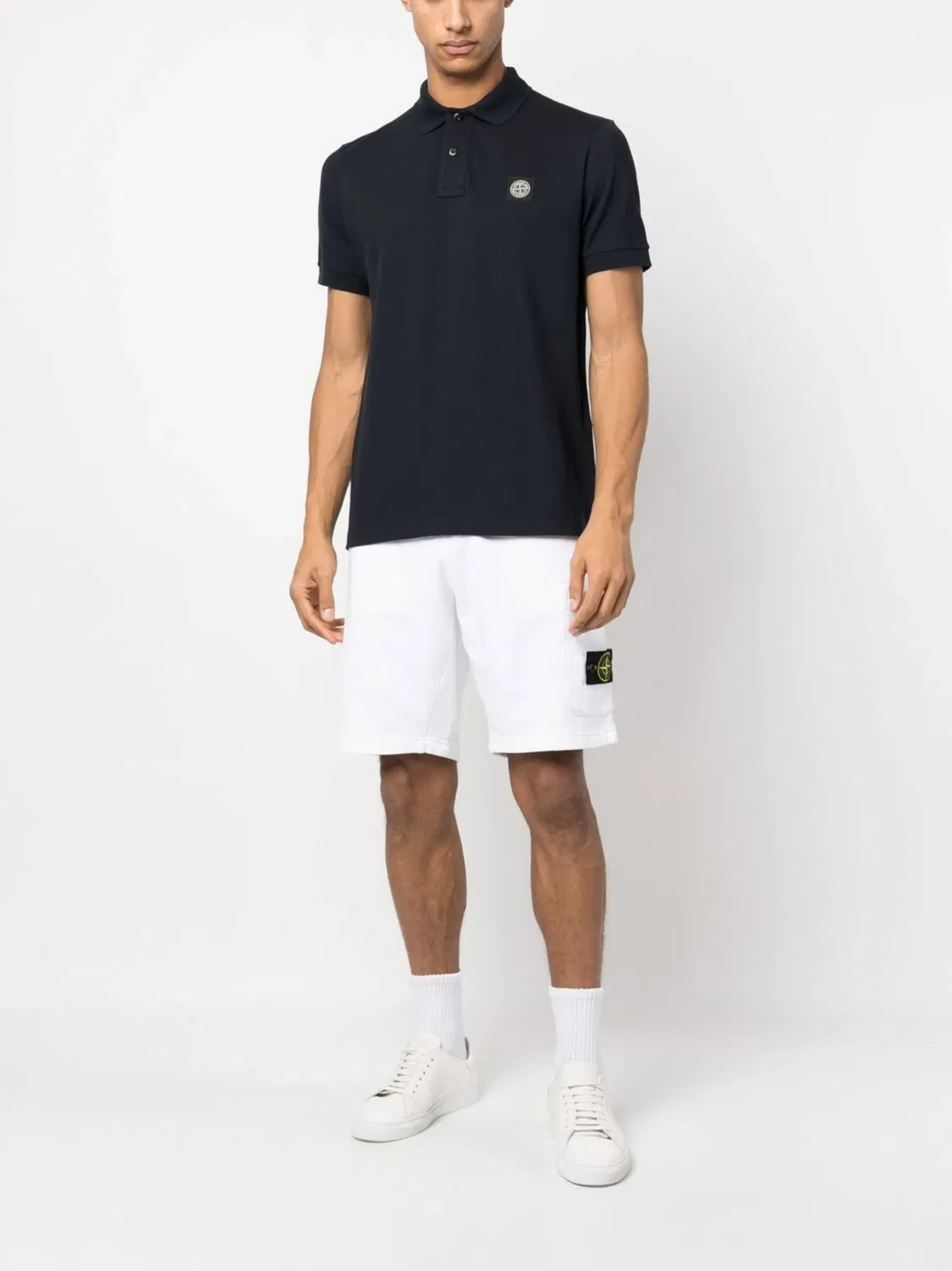 Stone Island Шорты трековые белые — фото 4