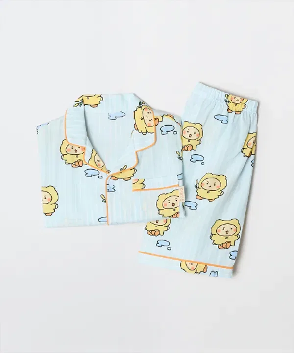Пижама с коротким рукавом, Манго Ми, Spao Kids, голубой — фото 4