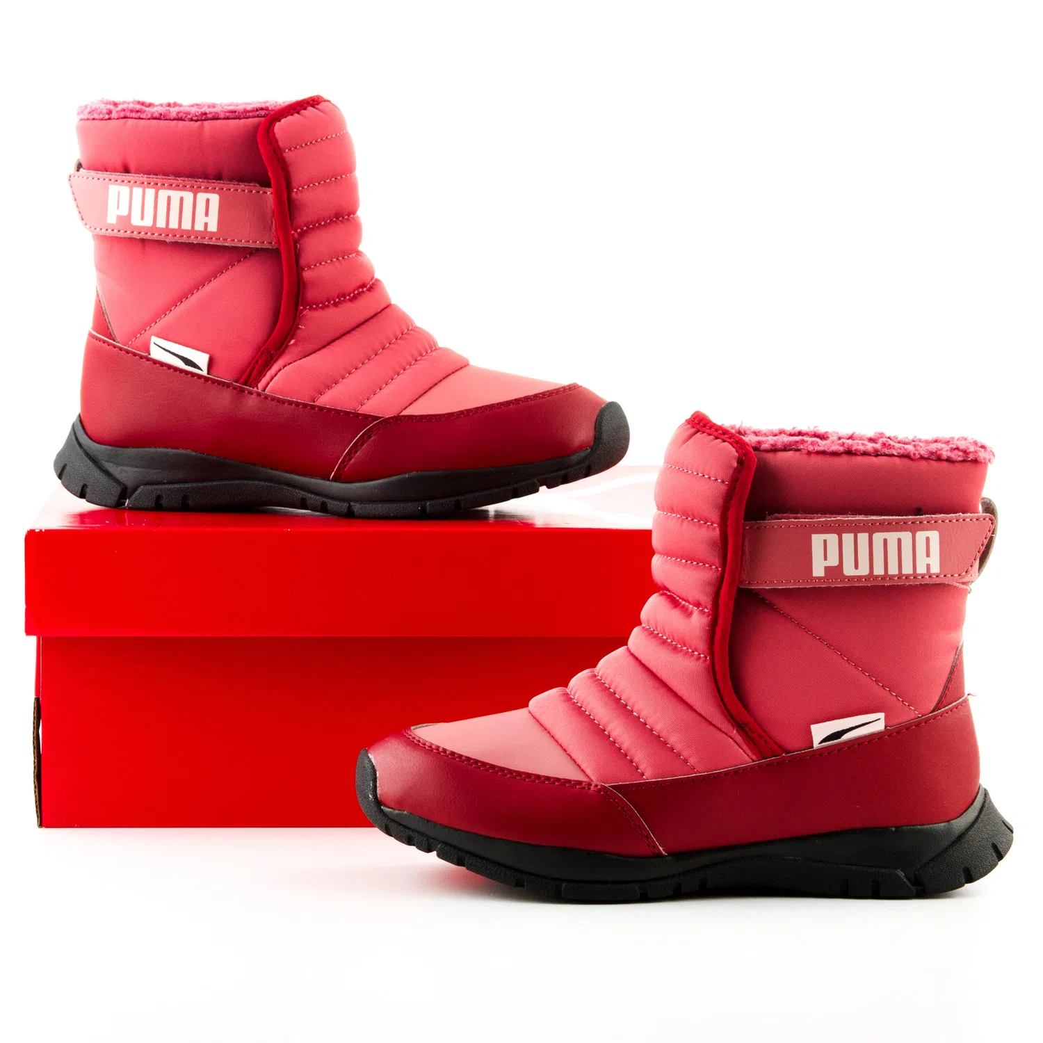 Детские зимние ботинки для мальчиков и девочек Puma Nieve, Rot Orange — фото 2