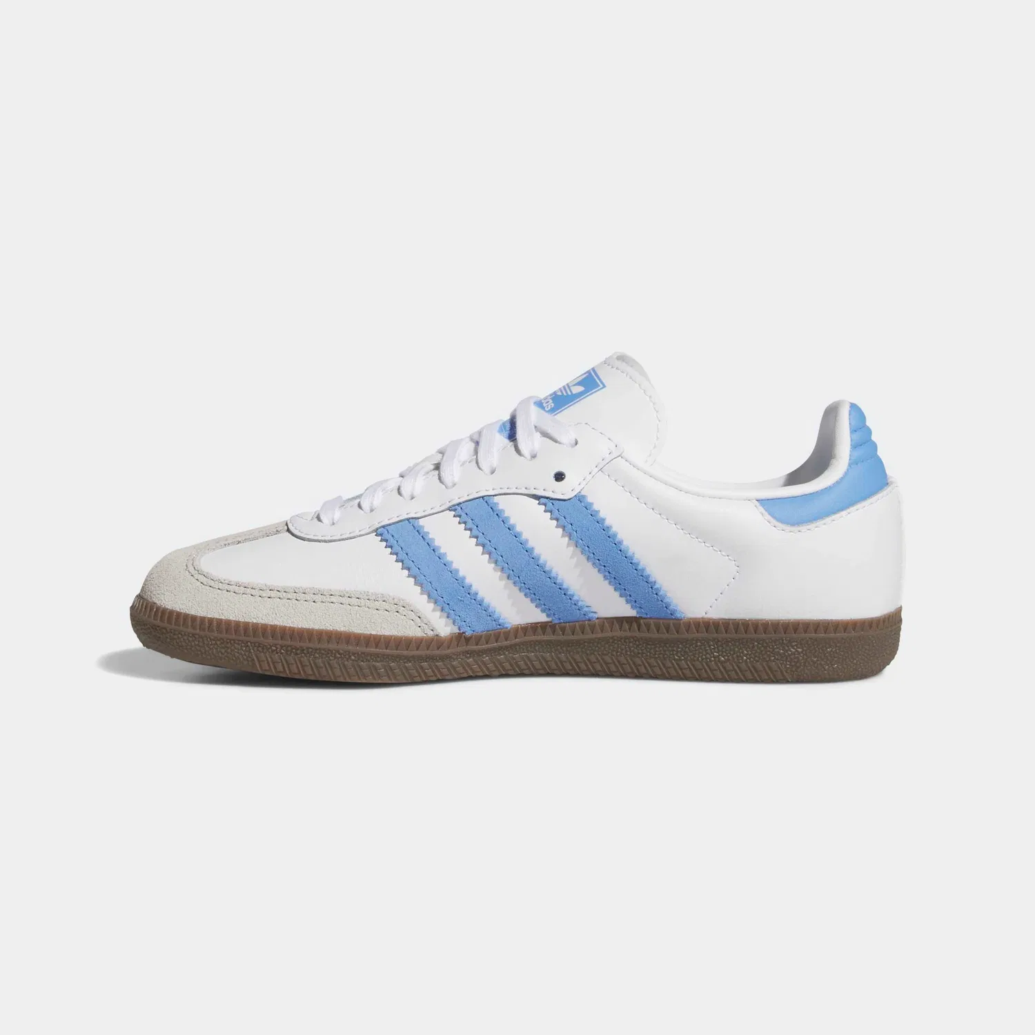 Детские кроссовки с тремя полосками Samba OG Adidas Originals, Cloud White/Blue Fusion — фото 3