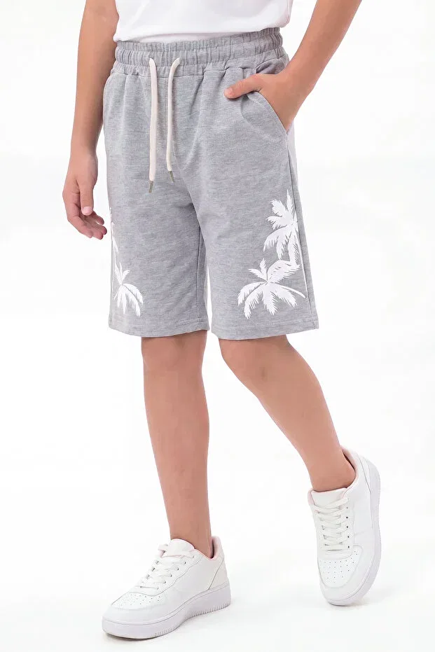 Детские шорты для мальчиков с принтом Palm Tree Printed Ya Ko Kids, Gray