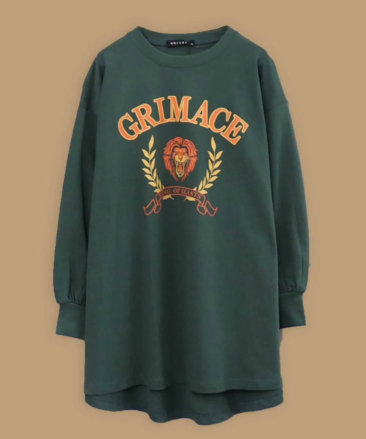 Детское платье с длинным рукавомс принтом Big Silhouette ZI-ON, Dark Green