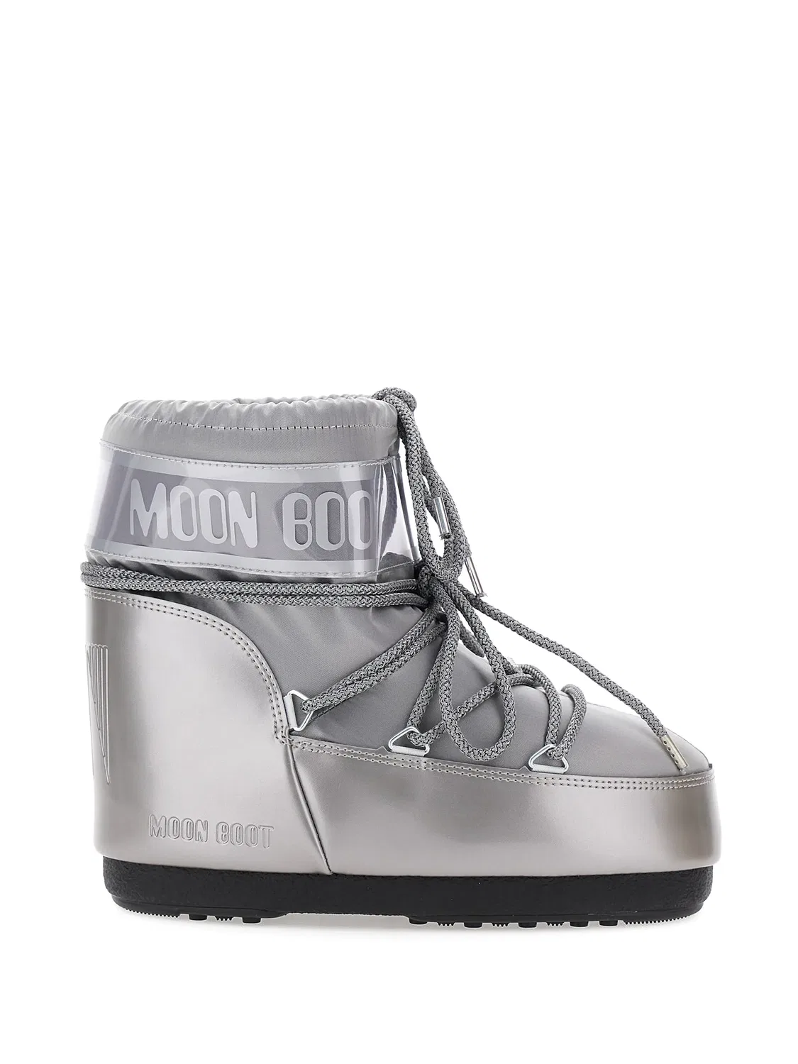 Ботинки с эффектом металлик и логотипом Moon Boot Kids, серебристый — фото 2