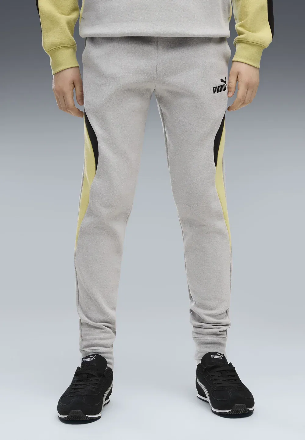 Спортивные штаны Ess block fl b унисекс - спортивные штаны Puma, Gray Echo — фото 3