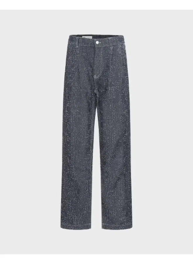 Брюки с декоративной вышивкой и потертостями Zara, синие