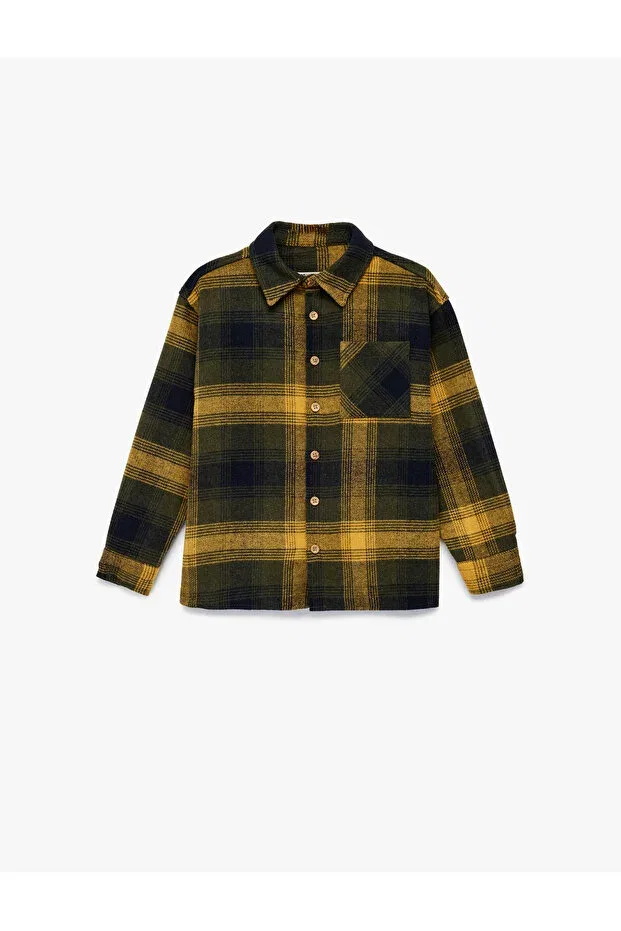 Детская рубашка для мальчиков с длинным рукавом Koton, Mustard Plaid