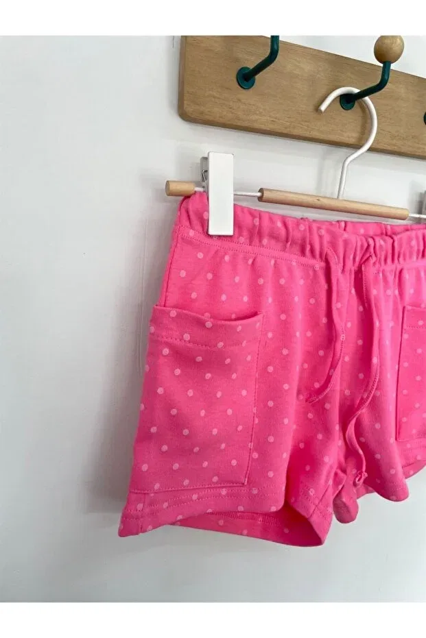 Детские шорты для девочек с принтом Polka dot detailed shorts Pink Hippo Kids, Pink