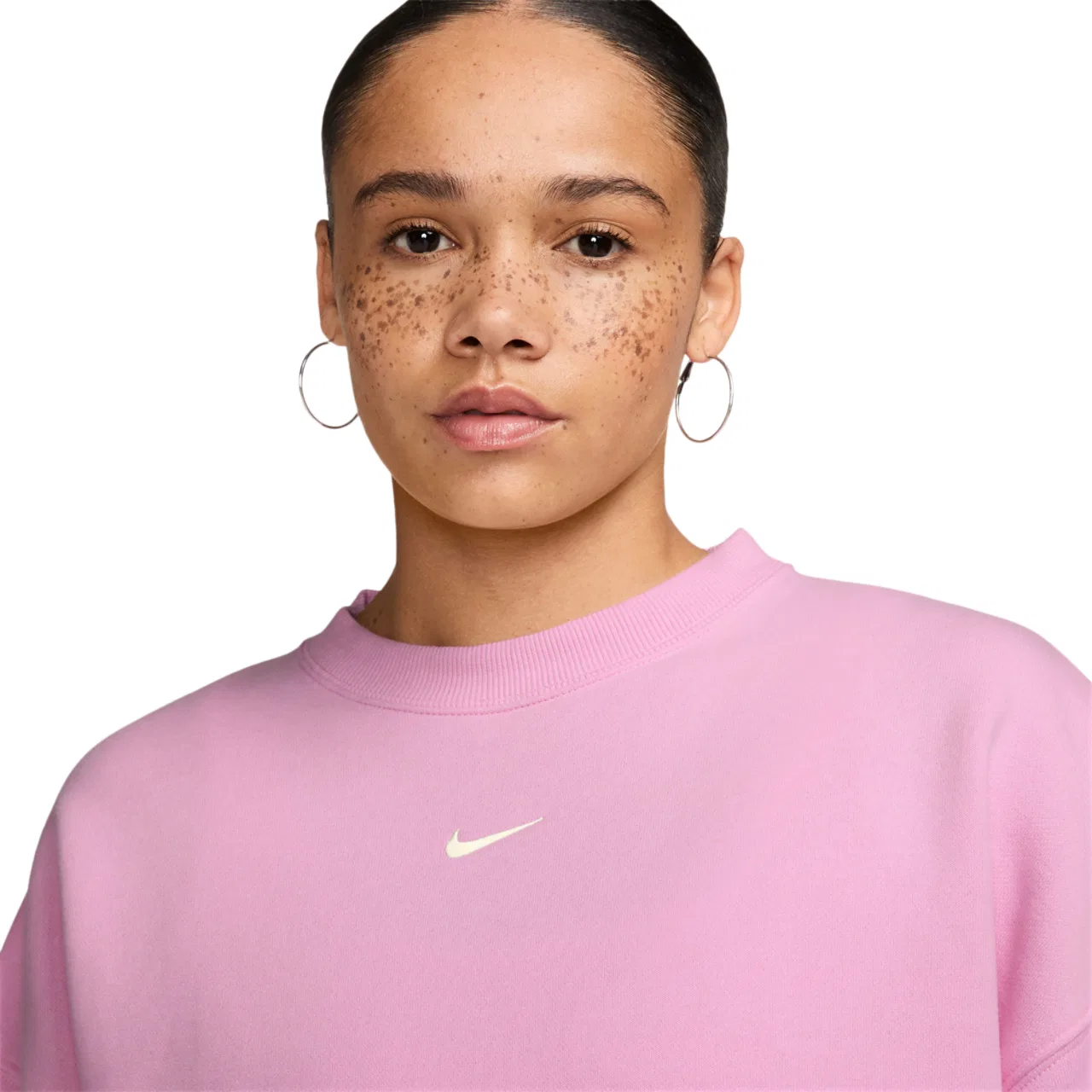 Женский свитшот Oversized Fleece Nike, цвет Pink Rise/Sail — фото 3