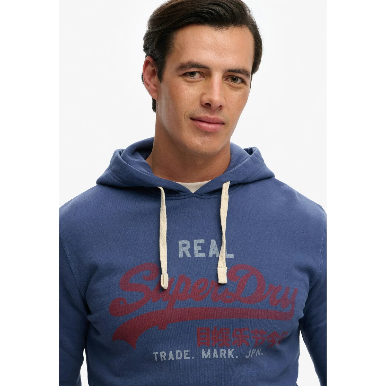 Мужской худи с капюшоном с винтажным логотипом Superdry, Hampton Blue — фото 3