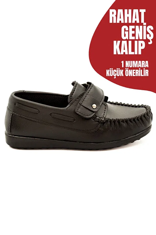 Детские ортопедические туфли для мальчиков Ewen Tomm, Black Flat — фото 2