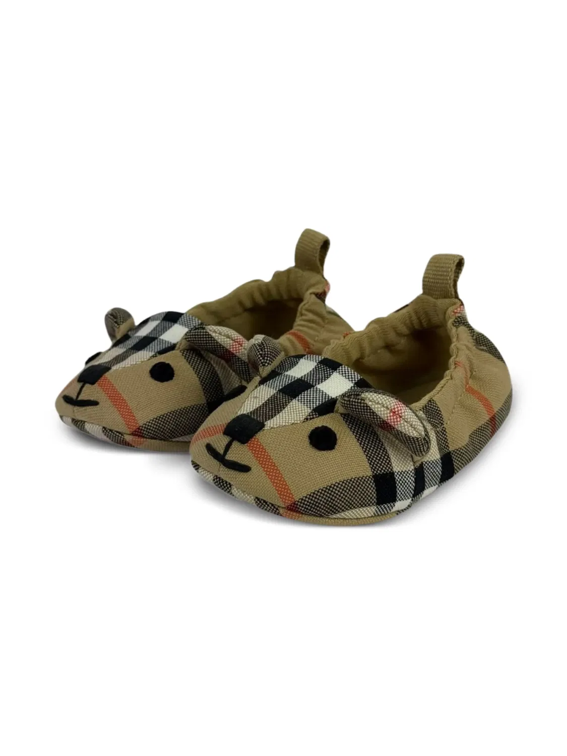 Чеканные пинетки с ушками животных Burberry, нейтральный