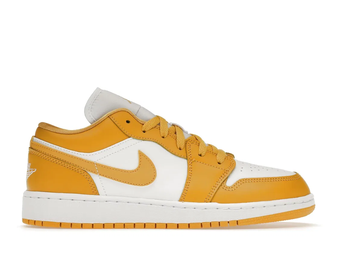 Детские кроссовки с принтом Jordan 1 Low Jordan, White / Pollen