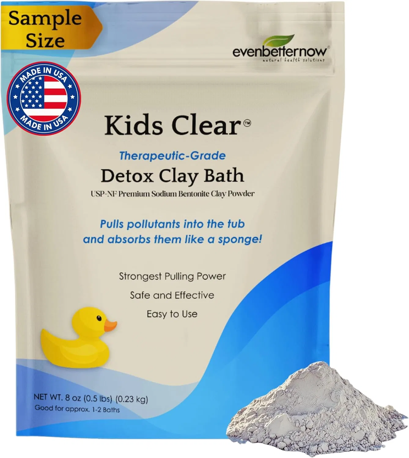 Бентонитовая глина для ванны Kids Clear, 100% натриевый бентонит, 240 г Evenbetternow