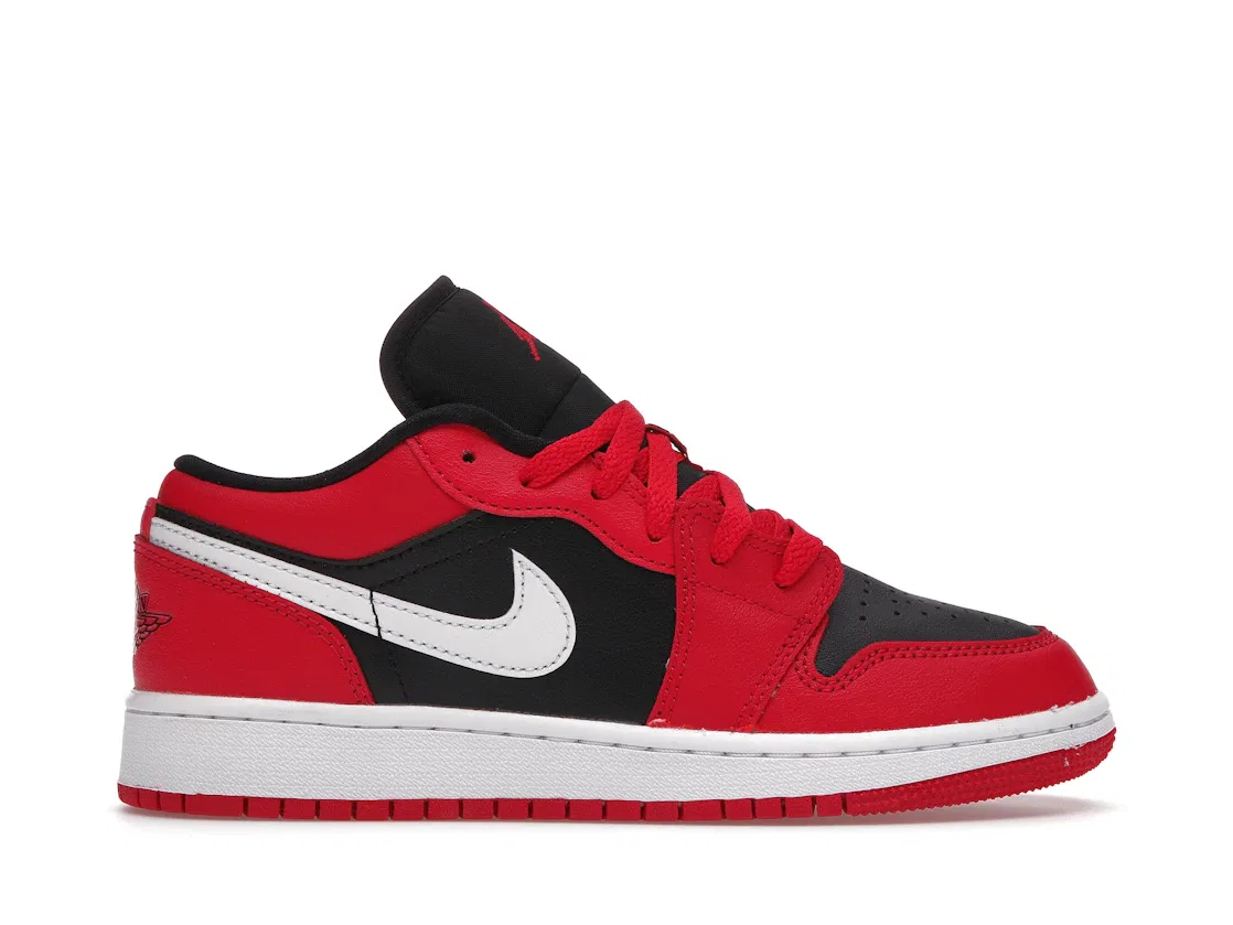 Детские кроссовки Lifestyle с контрастными акцентами Jordan 1 Low, Black/White/Very Berry