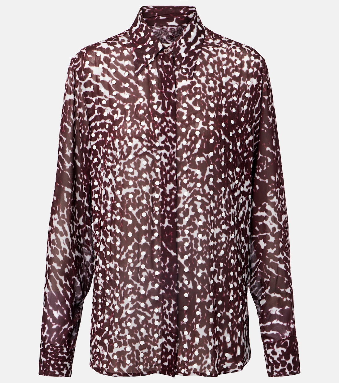 

Полупрозрачная рубашка в полоску зебры Dries Van Noten, бордовый