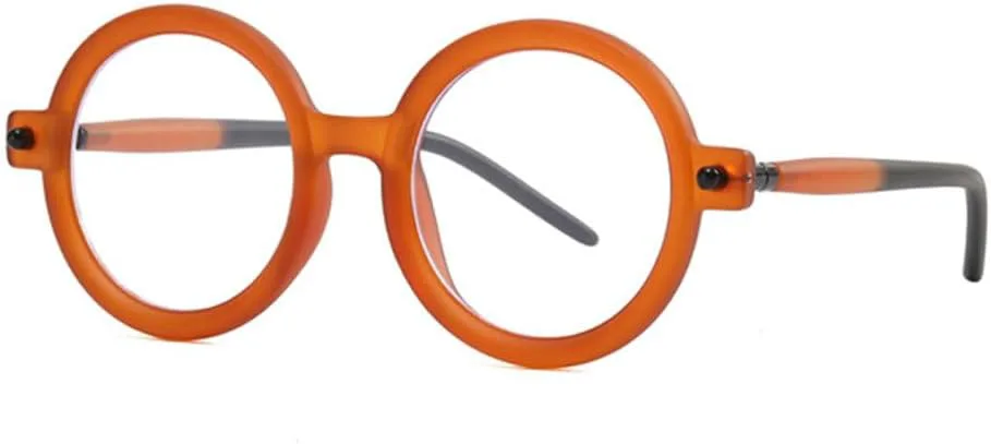 

Модные двухцветные женские круглые солнцезащитные очки в стиле ретро для мужчин, очки для работы за компьютером с защитой от синего света TYUVIVO, Orange Clear