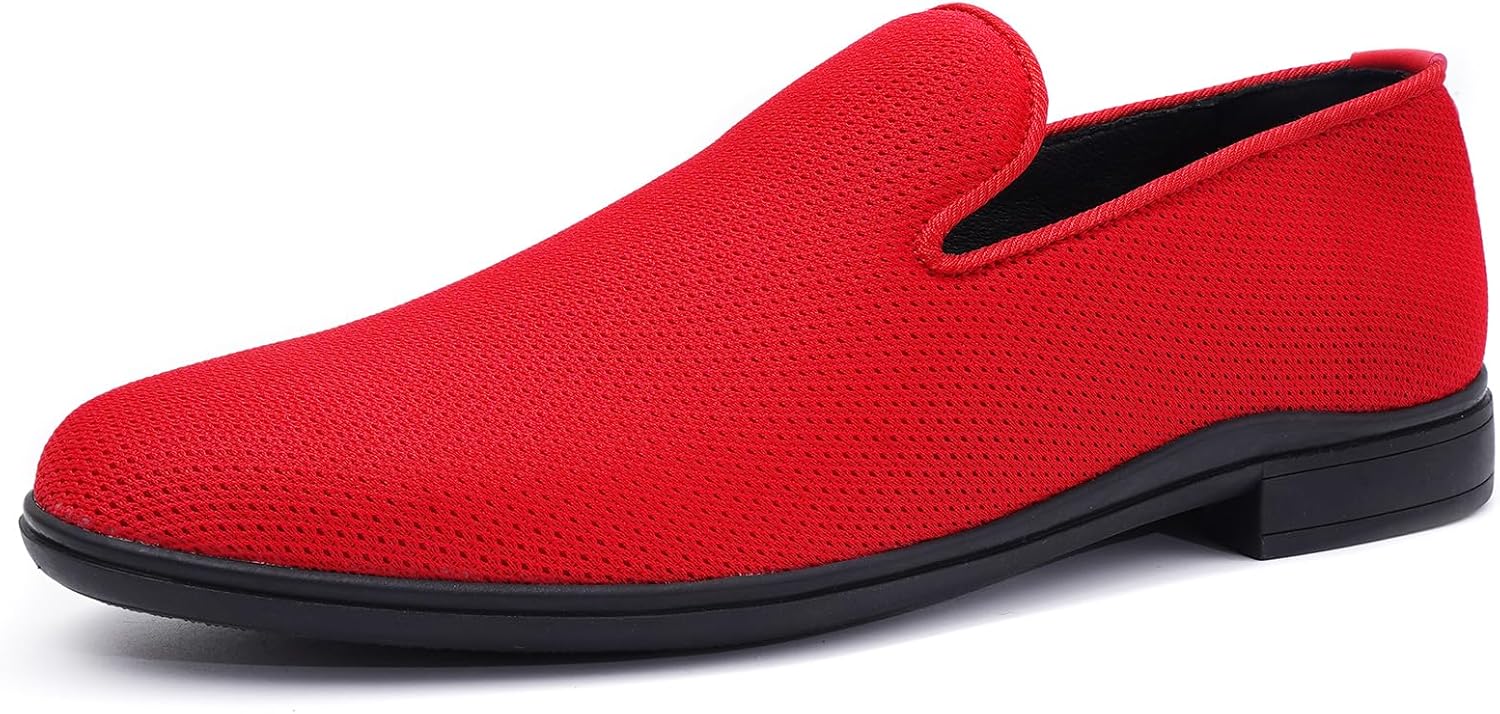 

Мужские лоферы слипоны, деловая обувь с сеткой, повседневные оксфорды, классические деловые туфли, модные, легкие и дышащие Gsohino, красный