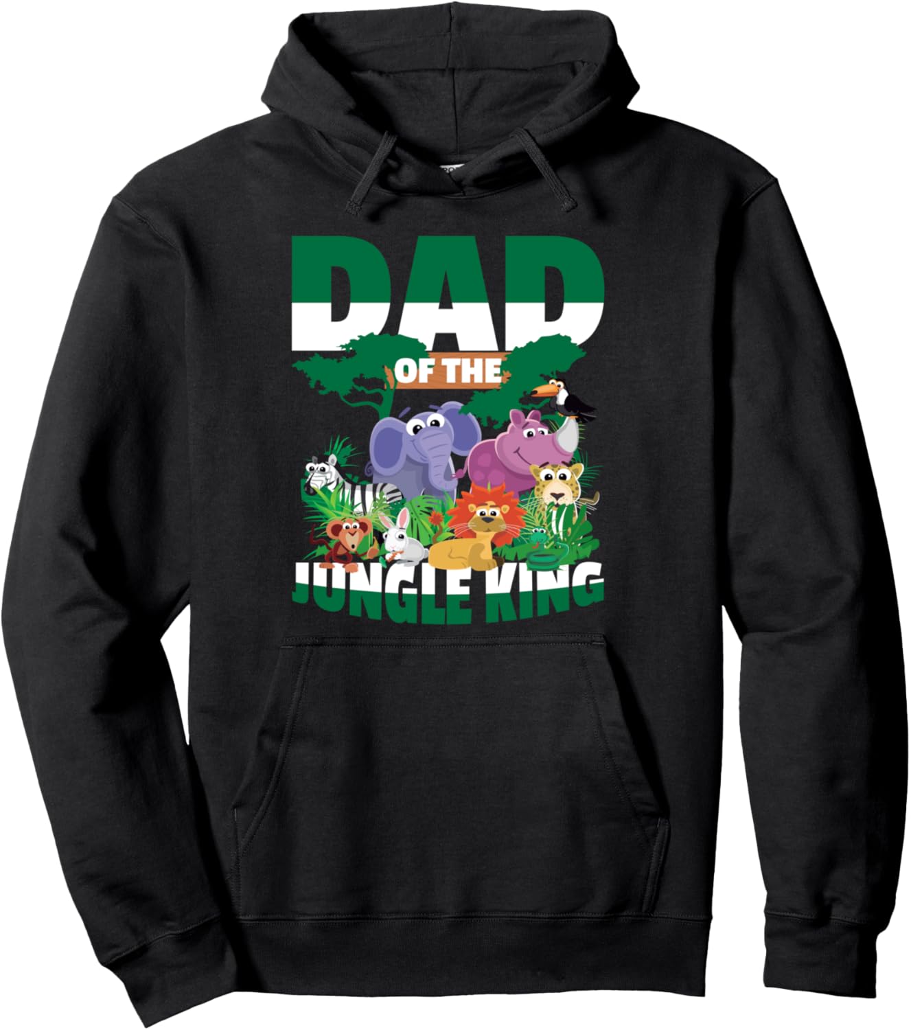 

Худи для папы на день рождения в стиле Джунгли Jungle Kids Birthday Design, черный