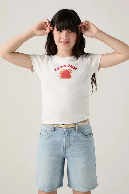 Футболка детская с коротким рукавом Rib Meet and Greet Jam Tee Levi's, белый