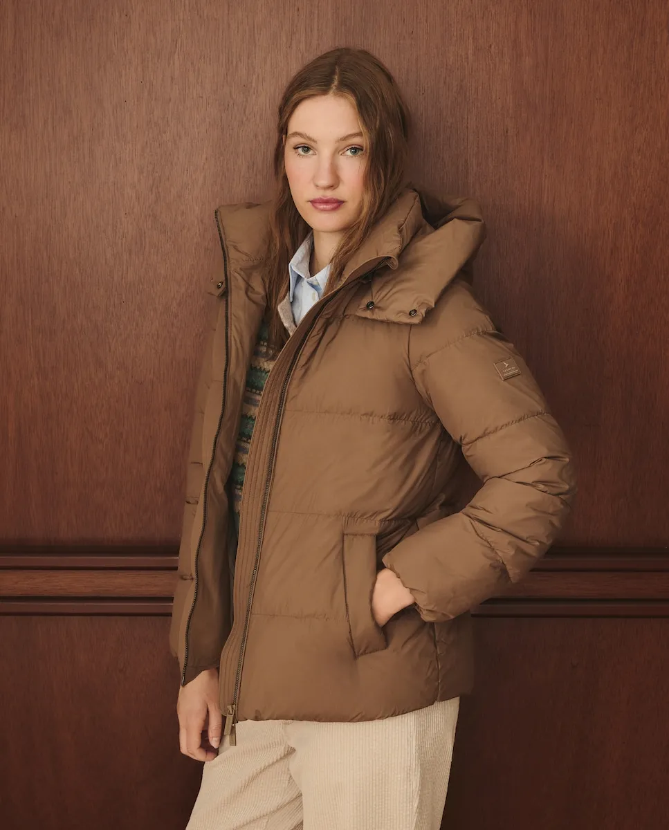 

Короткий гладкий пуховик для женщин Lloyd's, светло-серый