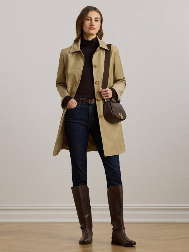

Водоотталкивающее пальто balmacaan с капюшоном Ralph Lauren, цвет Birch Tan