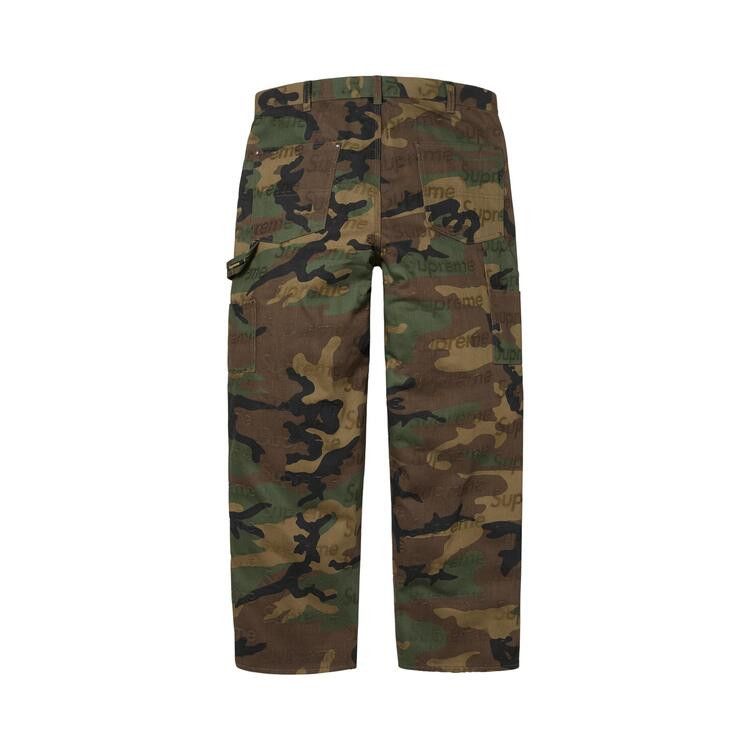 Джинсы Supreme Jacquard Logos Double Knee Denim Painter Jean 'Woodland Camo' — фото 2