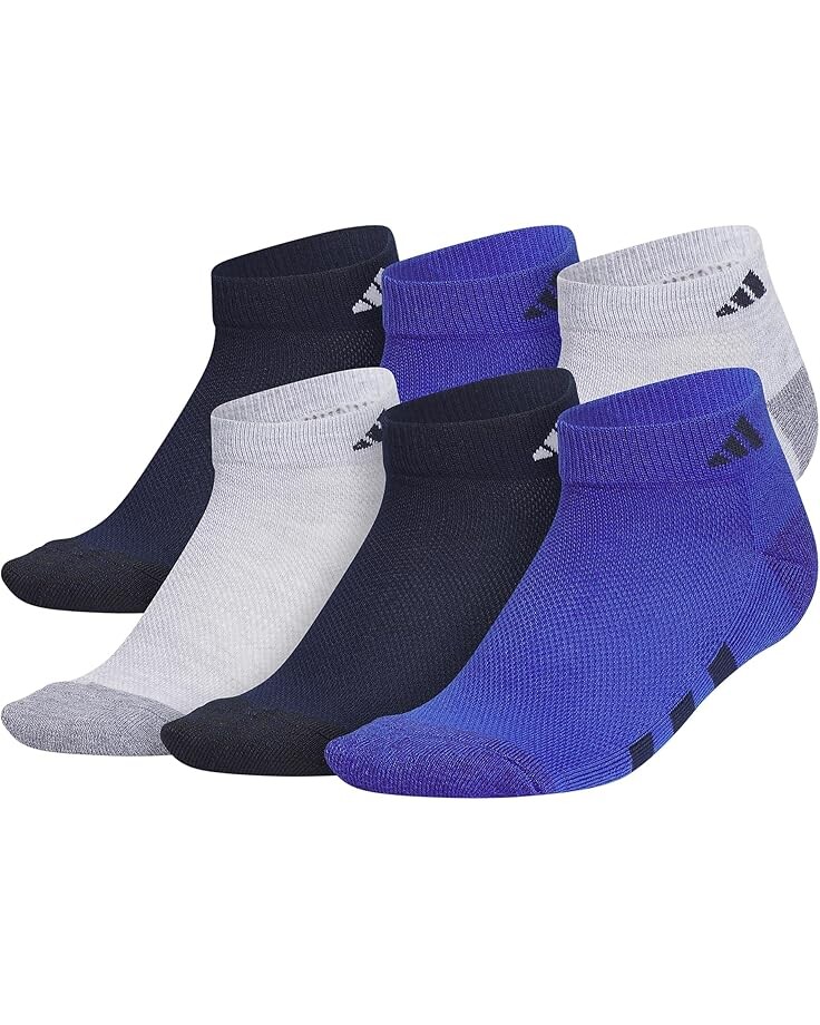 

Носки adidas Kids Athletic Cushioned 6-Pack Low Cut, цвет Cool Light Heather/Collegiate Navy/Semi Lucid Blue