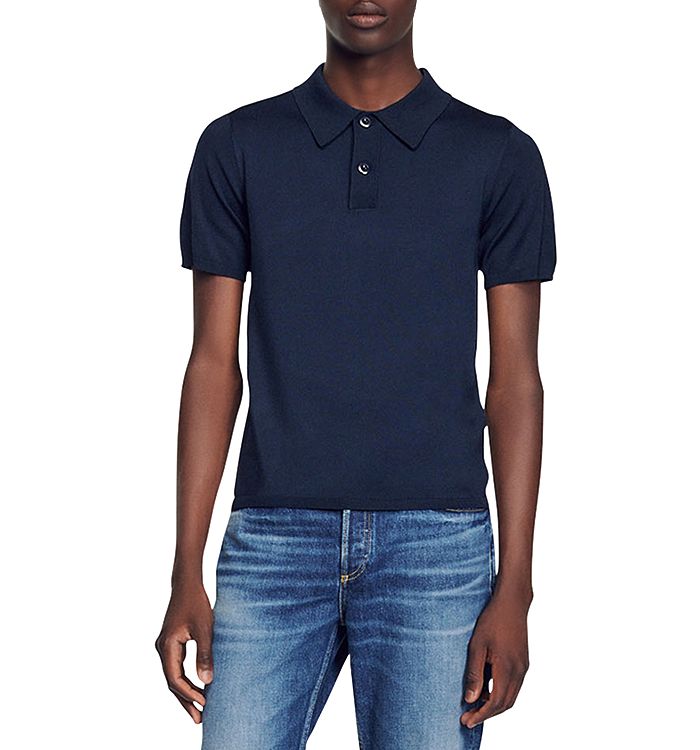 

Поло Pablo Slim Fit вязаное Sandro, синий