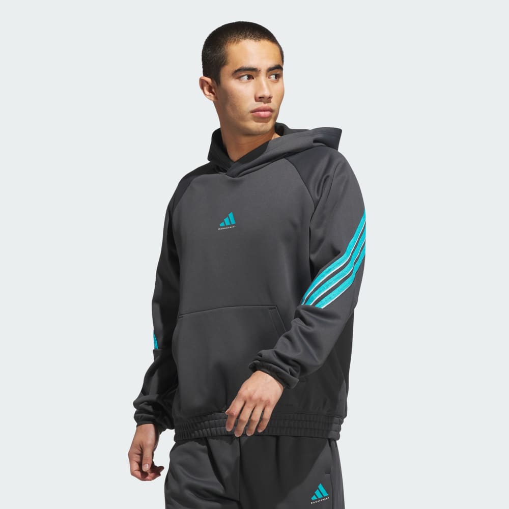 

Спортивное худи Adidas Basketball Crazy Warm Fleece Hoodie, цвет Carbon/Lucid Cyan