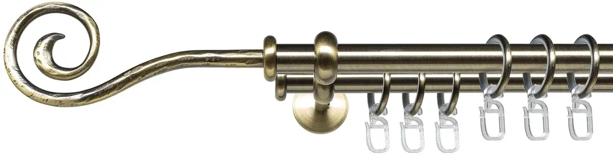 

Карниз для штор Liedeco "Esp Spirale", 2 направляющих, фиксированного размера, 2 направляющих фиксированного размера Ø 16 мм 160 см, Ø16мм, черный/бронзовый