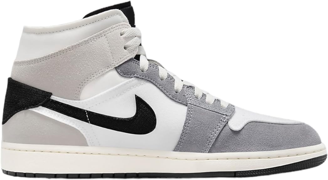 Мужские кроссовки Nike Air Jordan 1 Mid SE, белый/серый — фото 2