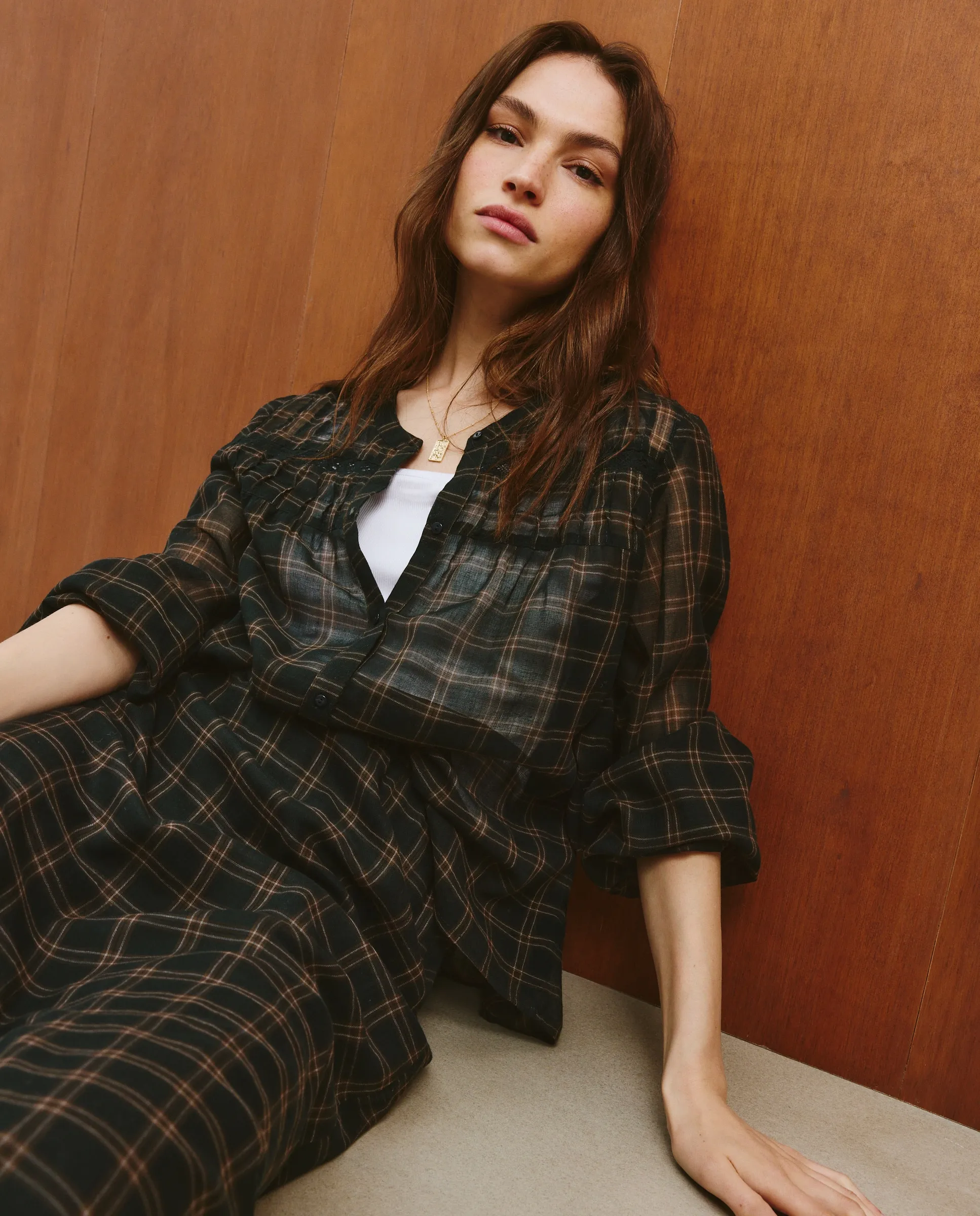 

Женская блузка из хлопка с длинным рукавом Southern Cotton, коричневый