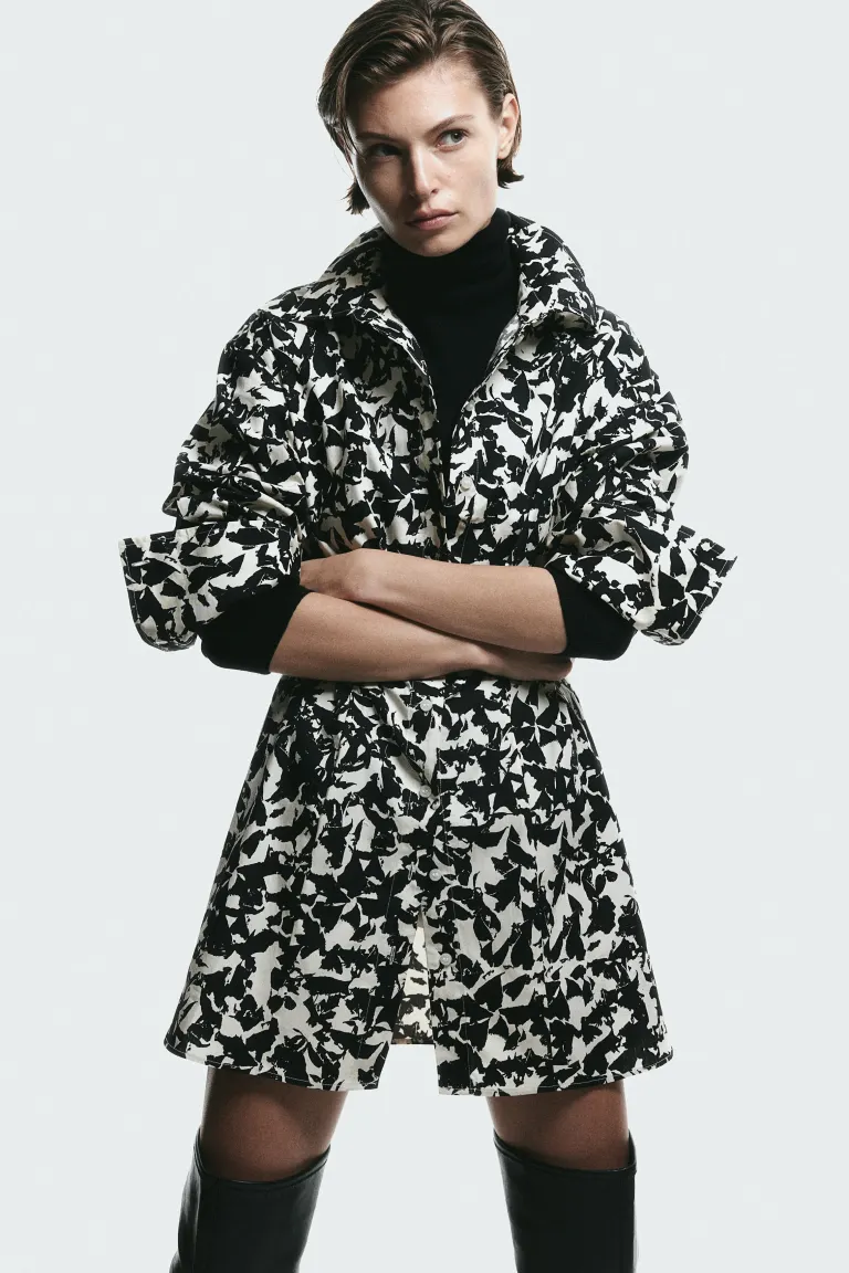 

Платье-блузка из хлопка H&M, черный