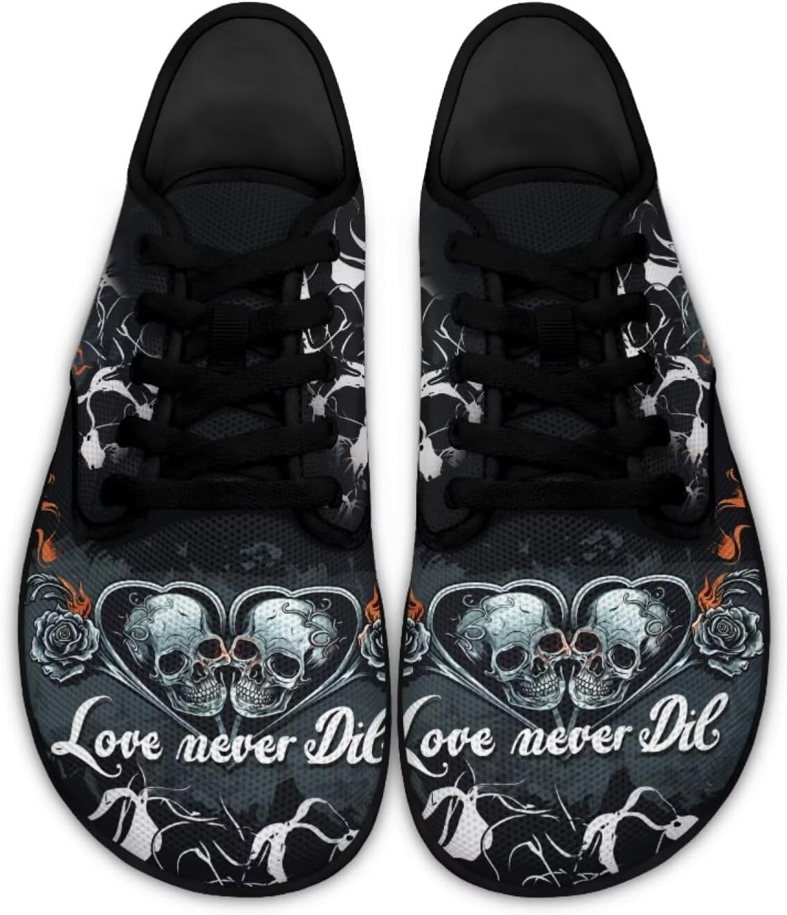 

Женские кроссовки с черепами для ходьбы и бега, модные туфли на шнуровке, лоферы для вождения Ecaestolph, серый