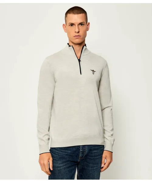 

Шерстяной свитер Regular fit Aeronautica Militare, серый