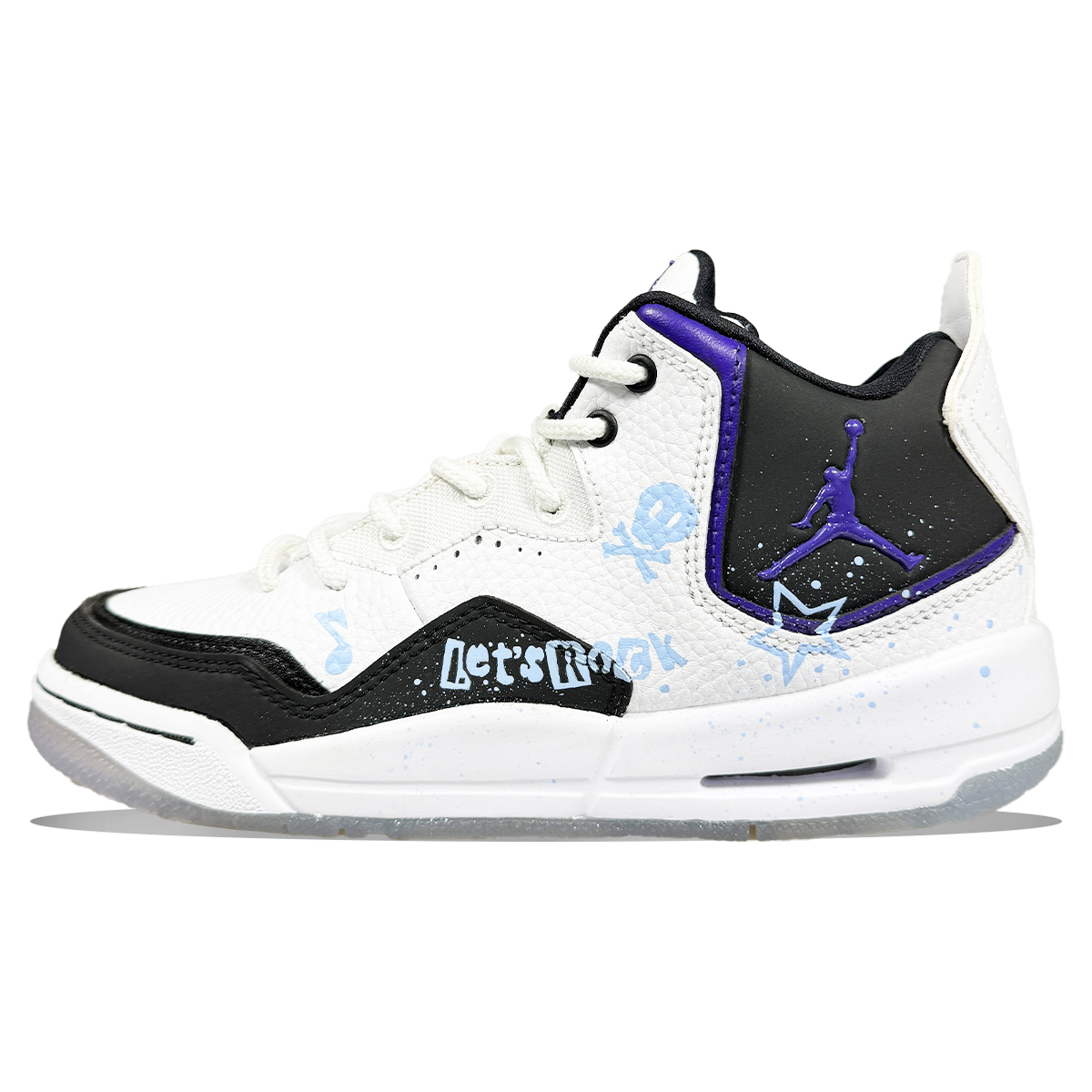 

Jordan Кроссовки баскетбольные Courtside 23 с противоскользящей подошвой и амортизацией, мид-топ, винтажные, женские, черно-белые, цвет Black White