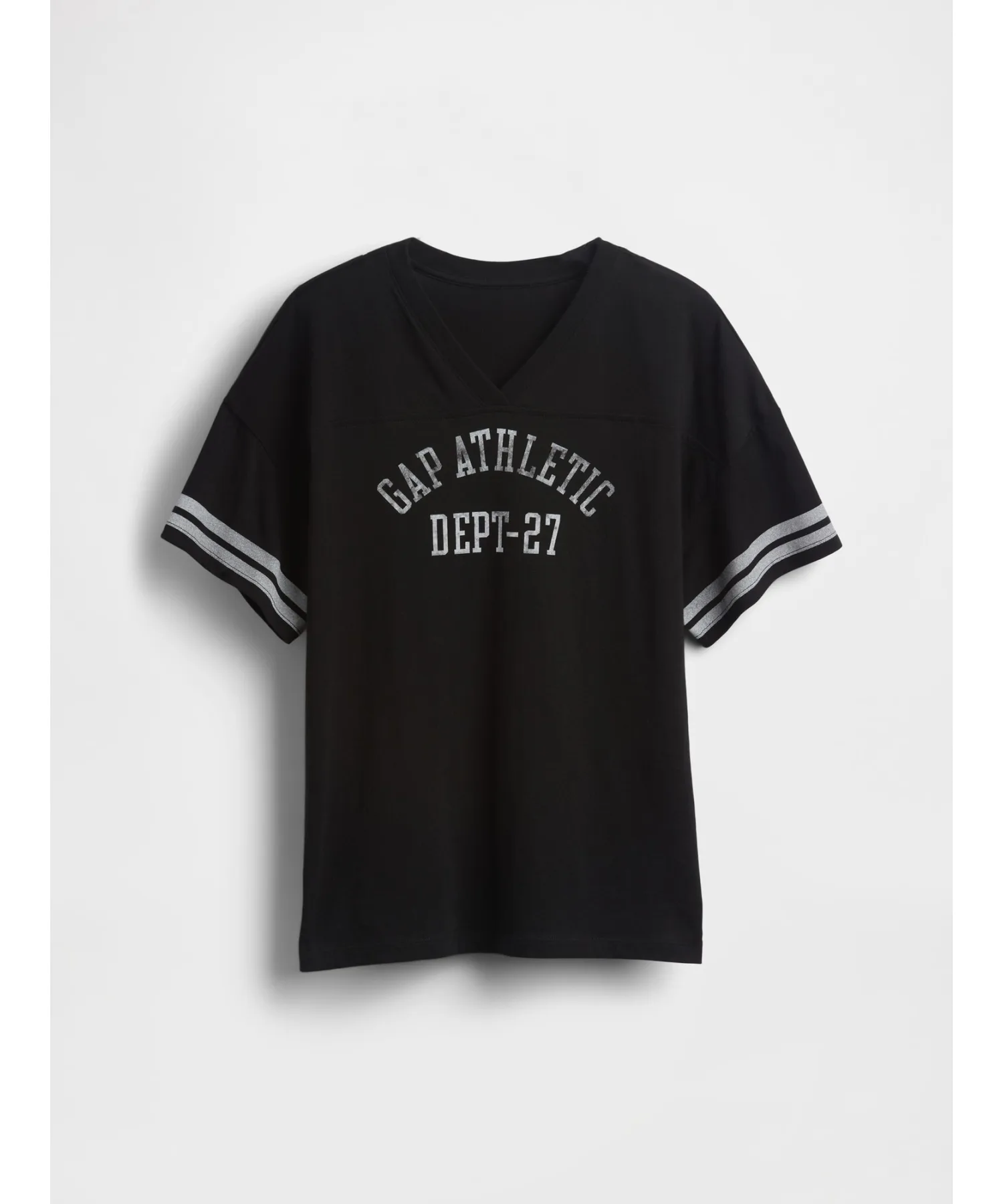 Детская футболка GAP Athletic оверсайз с логотипом чёрная — фото 2