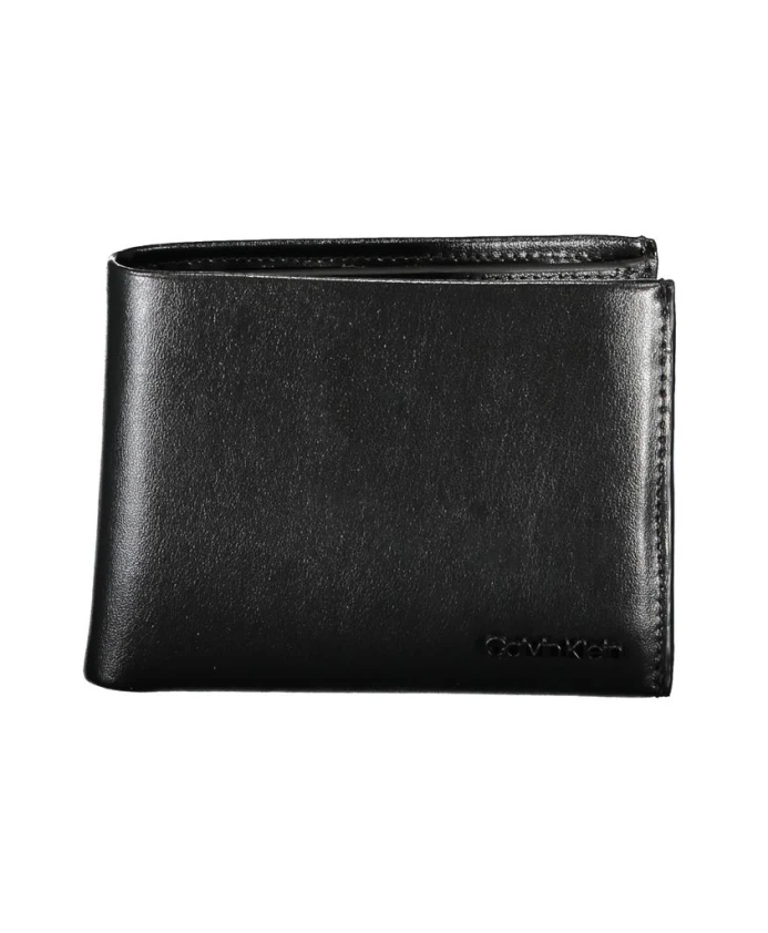 

Элегантный кожаный кошелек с защитой от RFID-сканирования. Calvin Klein, черный