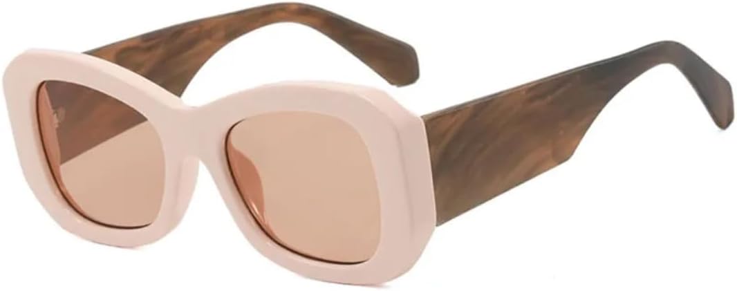 

Модные солнцезащитные очки в крупной оправе для женщин и мужчин, для активного отдыха, вождения, путешествий, летние, с защитой от УФ-излучения UV400 VVTWSSW, Beige Tea