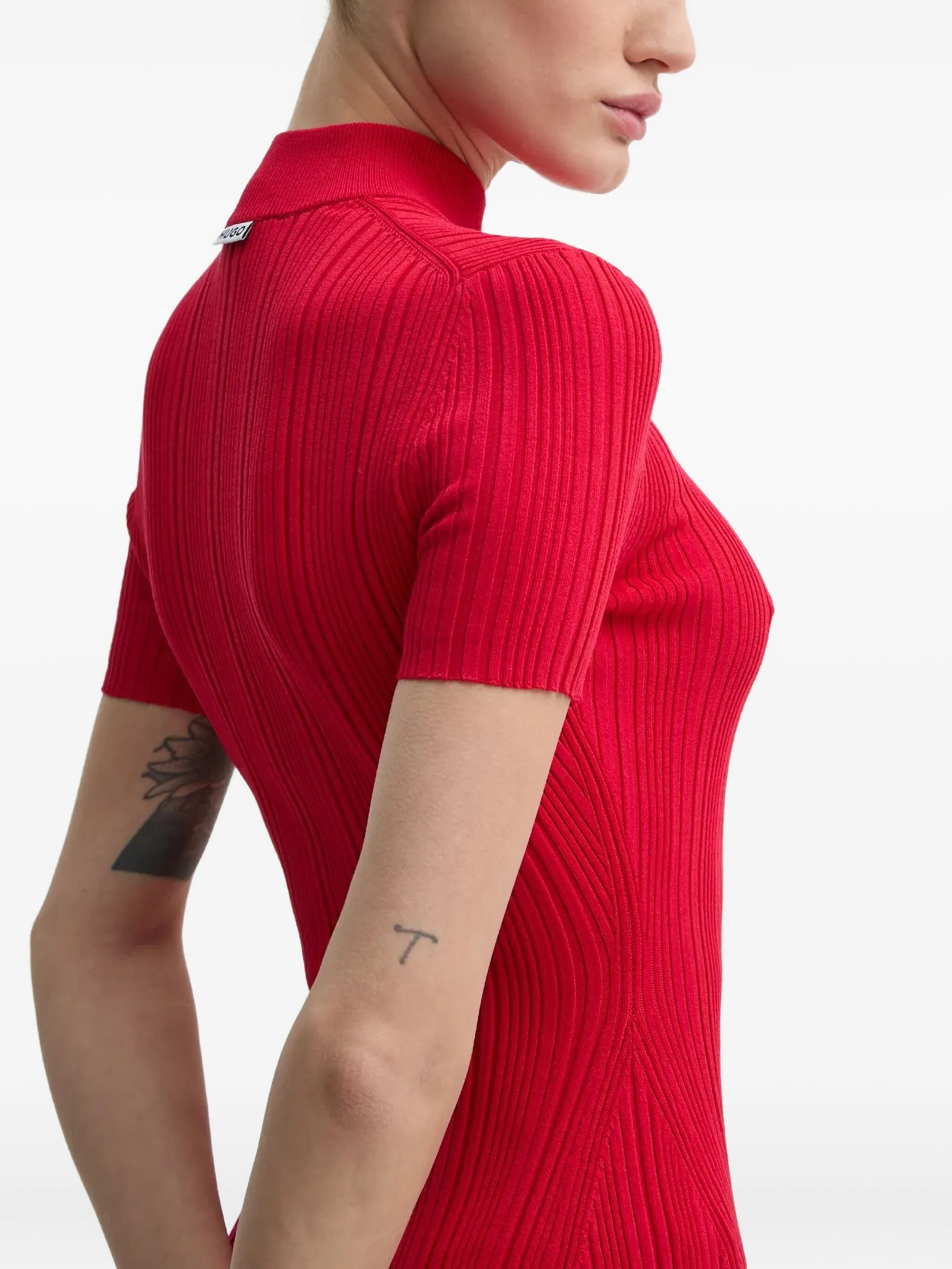 

Платье мини с короткими рукавами Hugo, красный