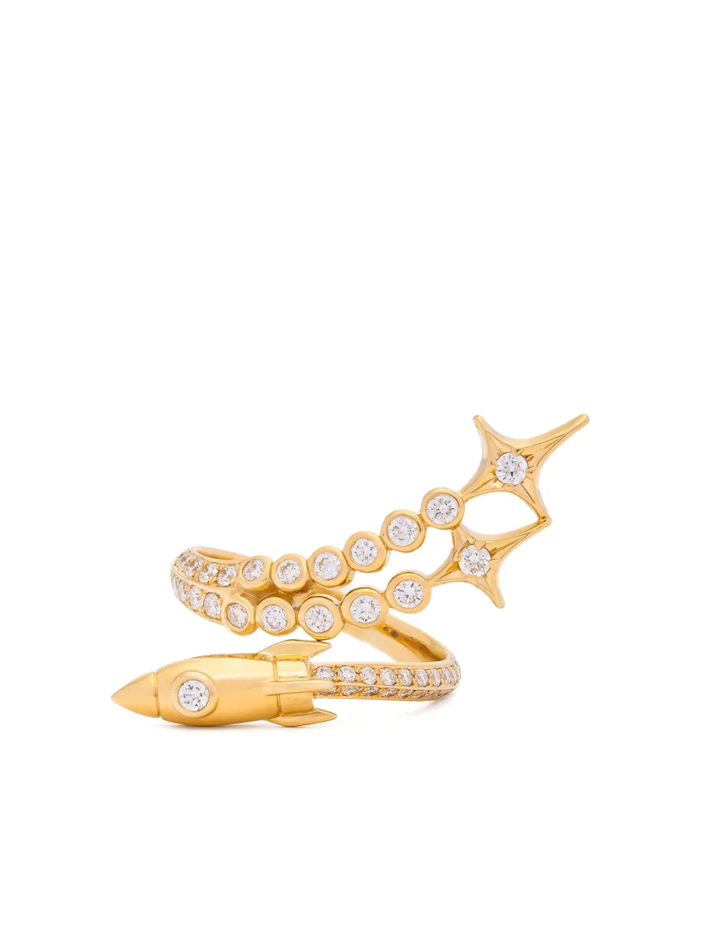 

Кольцо Fly Me To The Moon из желтого золота 750 пробы с бриллиантами Sybarite, золотистый