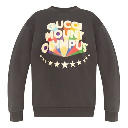 

Свитер fw21 solid color casual alphabet round neck hoodie gray Gucci, серый