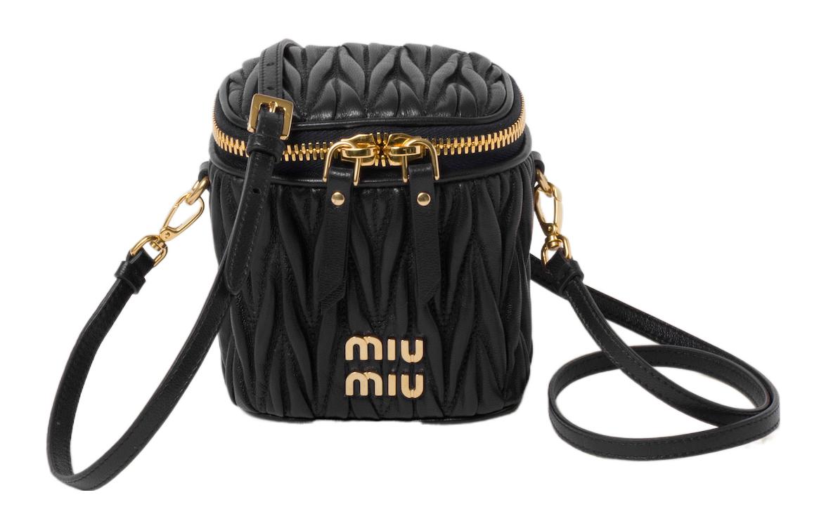 

Мателасовый мини-кошелек из кожи наппа черный MIU MIU