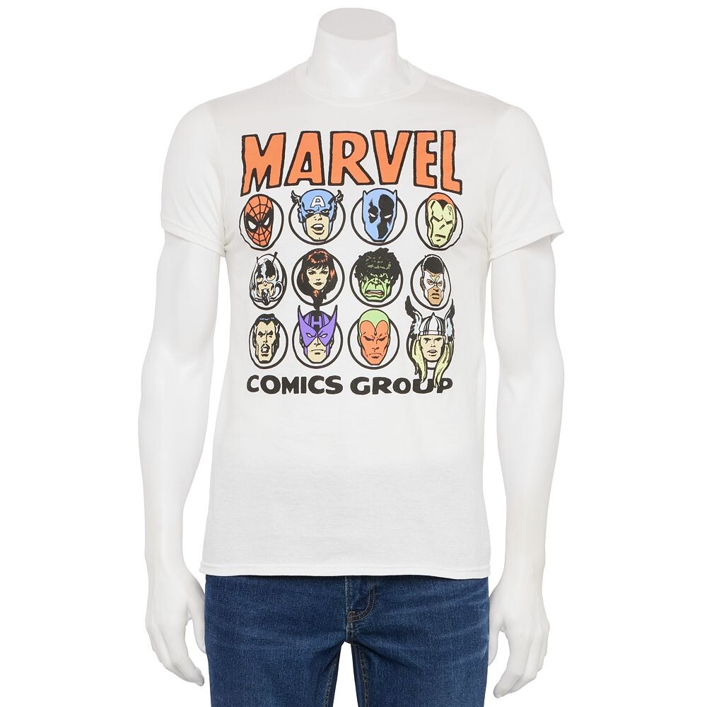 

Мужская футболка с рисунком «Голова комиксов Marvel» Licensed Character, белый