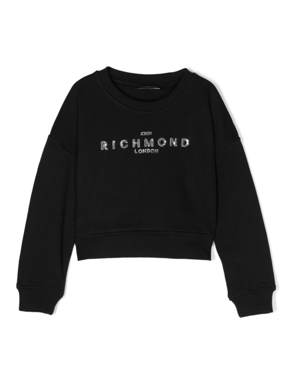 

John Richmond Junior толстовка с пайетками и логотипом, черный