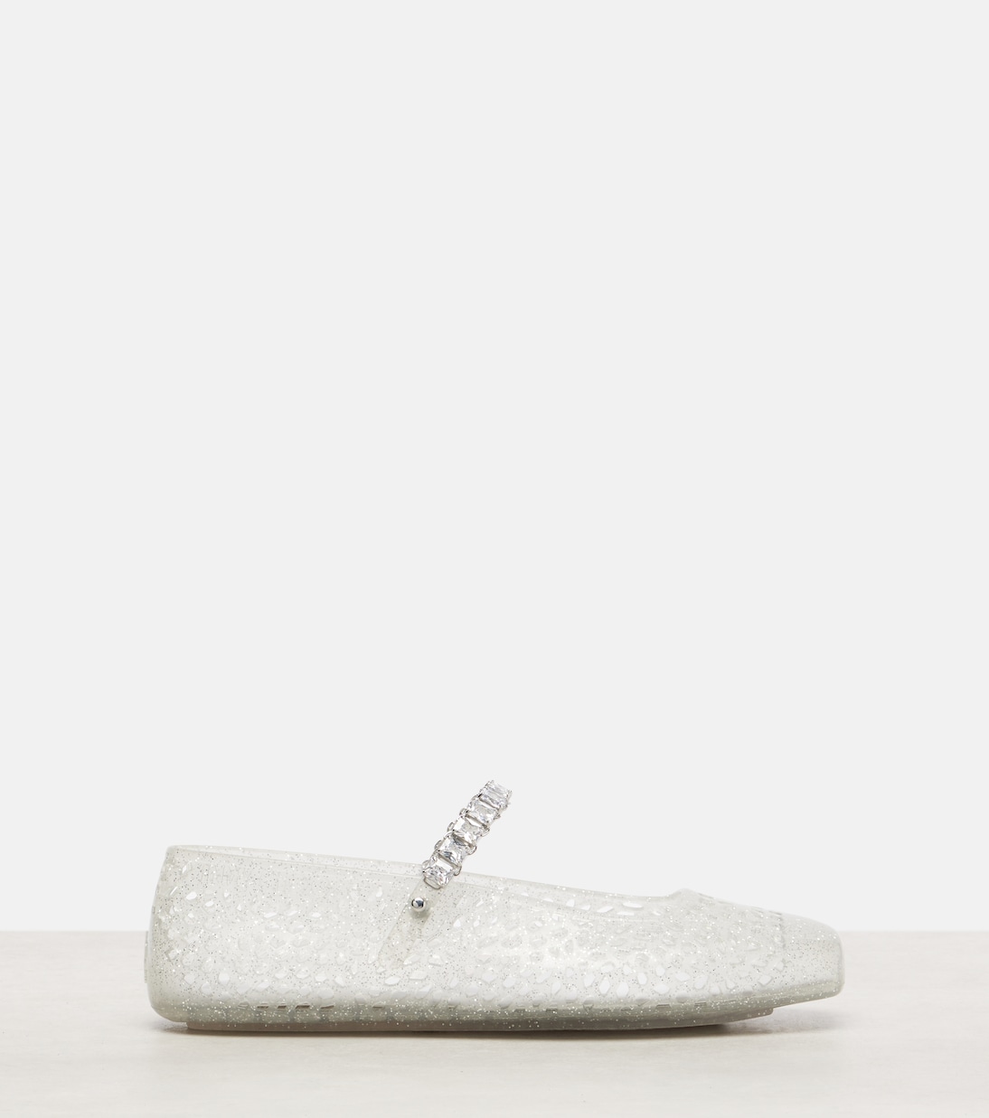 Балетки Mary Jane из искусственной кожи с желейными украшениями Jimmy Choo, Clear/Silv — фото 4