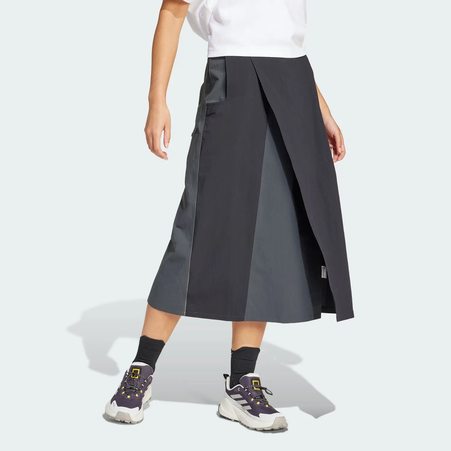 Adidas National Geographic Terrex Disney повседневная длинная юбка Women's Black — фото 4